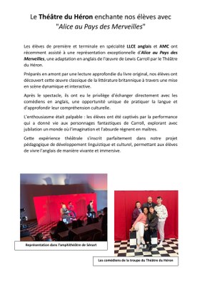 Le Théâtre du Héron ARTICLE